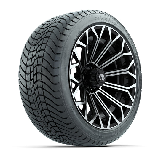 GTW® Phantom Black/Machined 16 in Wheels with 225/40-R16 Mamba Street Tires - Full Set