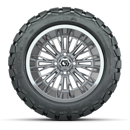 GTW® Viper Chrome 14 in Wheels with 22X10-14 Timberwolf All-Terrain Tires - Full Set