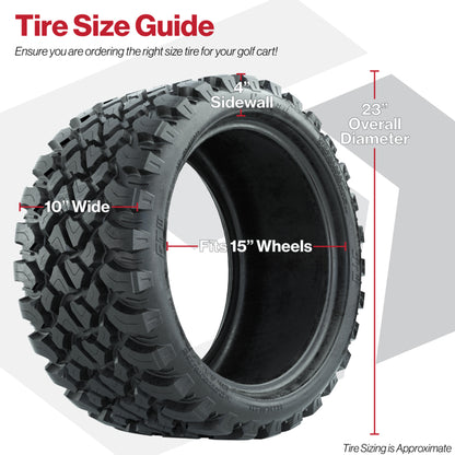 GTW® Assault Matte Bronze 15 in Wheels with 23X10-R15 Nomad Steel Belted Radial All-Terrain Tires - Full Set