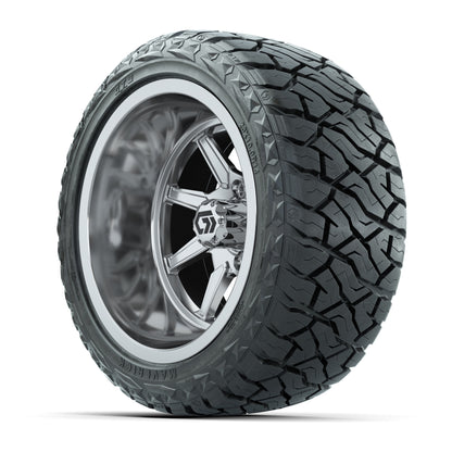 GTW® Reaper Chrome 14 in Wheels with 23X10-R14 Maverick Steel Belted Radial All-Terrain Tires - Full Set
