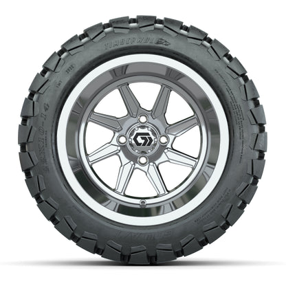 GTW® Reaper Chrome 14 in Wheels with 22X10-14 Timberwolf All-Terrain Tires - Full Set