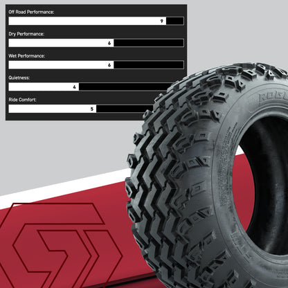 GTW® Reaper Chrome 14 in Wheels with 23X10-R14 Rogue All-Terrain Tires - Full Set