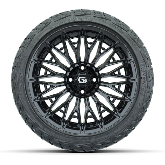 GTW® Blur Gloss Black 16 in Wheels with 225/40-R16 Maverick Street Tires - Full Set
