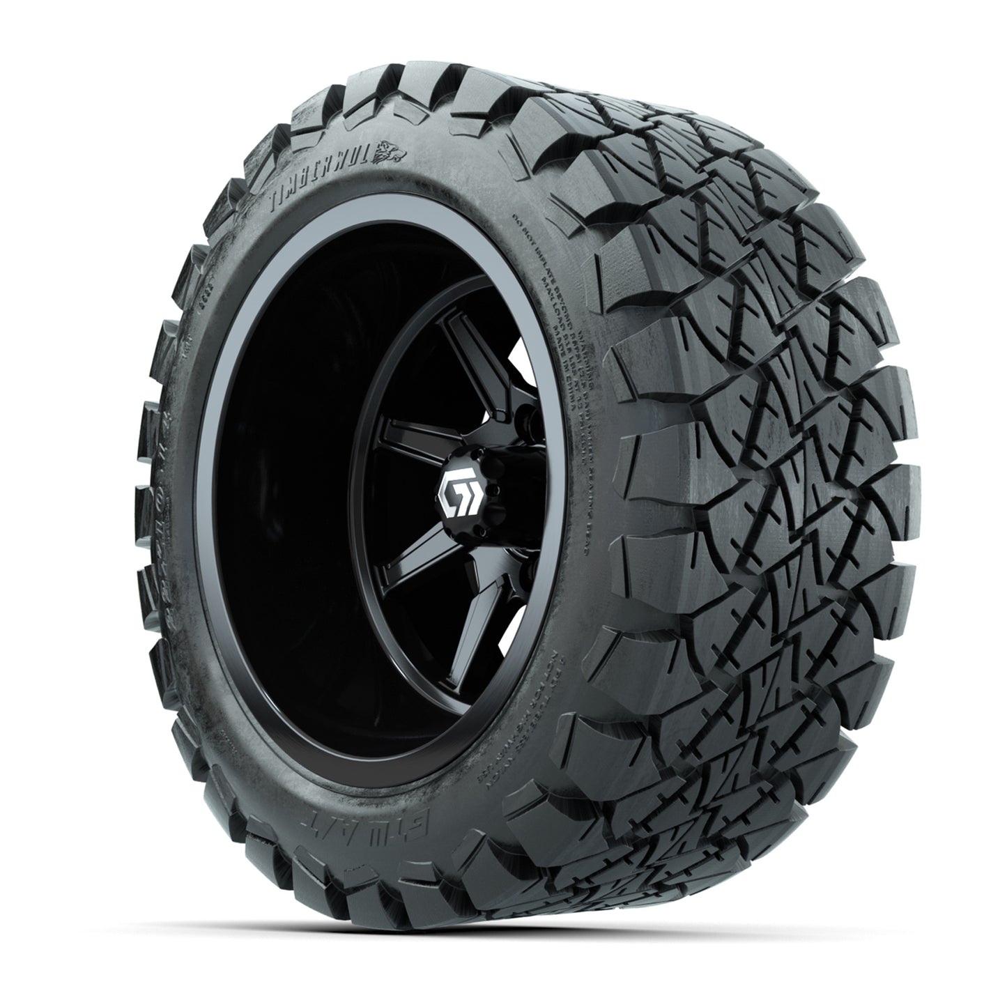 GTW® Reaper Gloss Black 14 in Wheels with 22X10-14 Timberwolf All-Terrain Tires - Full Set