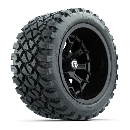 GTW® Assault Gloss Black 14 in Wheels with 23X10-R14 Nomad Steel Belt Radial All-Terrain Tires - Full Set
