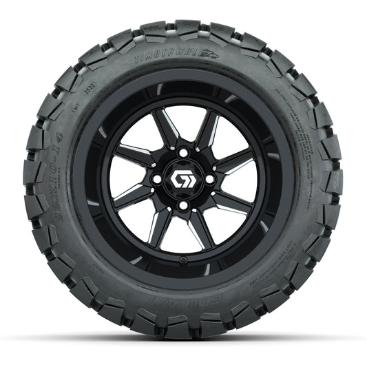 GTW® Reaper Black/Machined 14 in Wheels with 22X10-14 Timberwolf All-Terrain Tires - Full Set