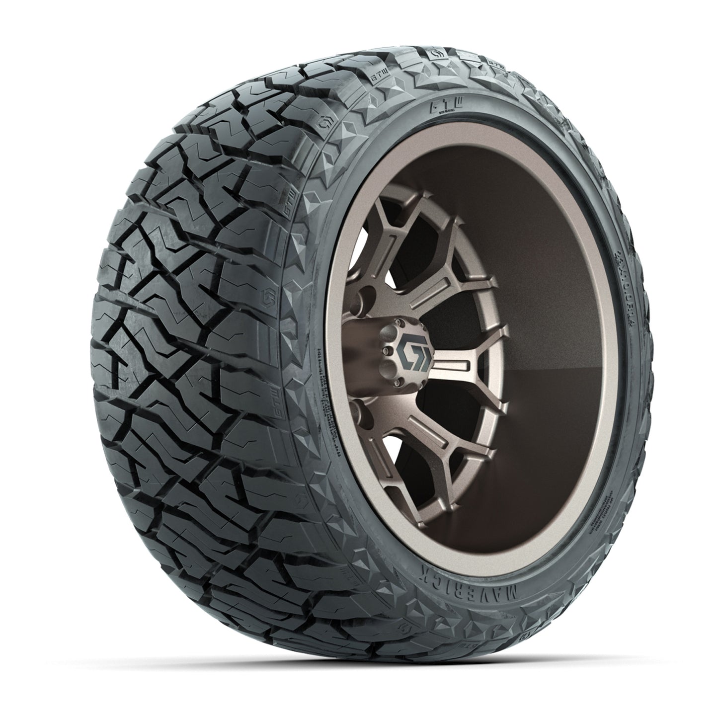 GTW® Assault Matte Bronze 14 in Wheels with 23X10-R14 Maverick Steel Belted Radial All-Terrain Tires - Full Set