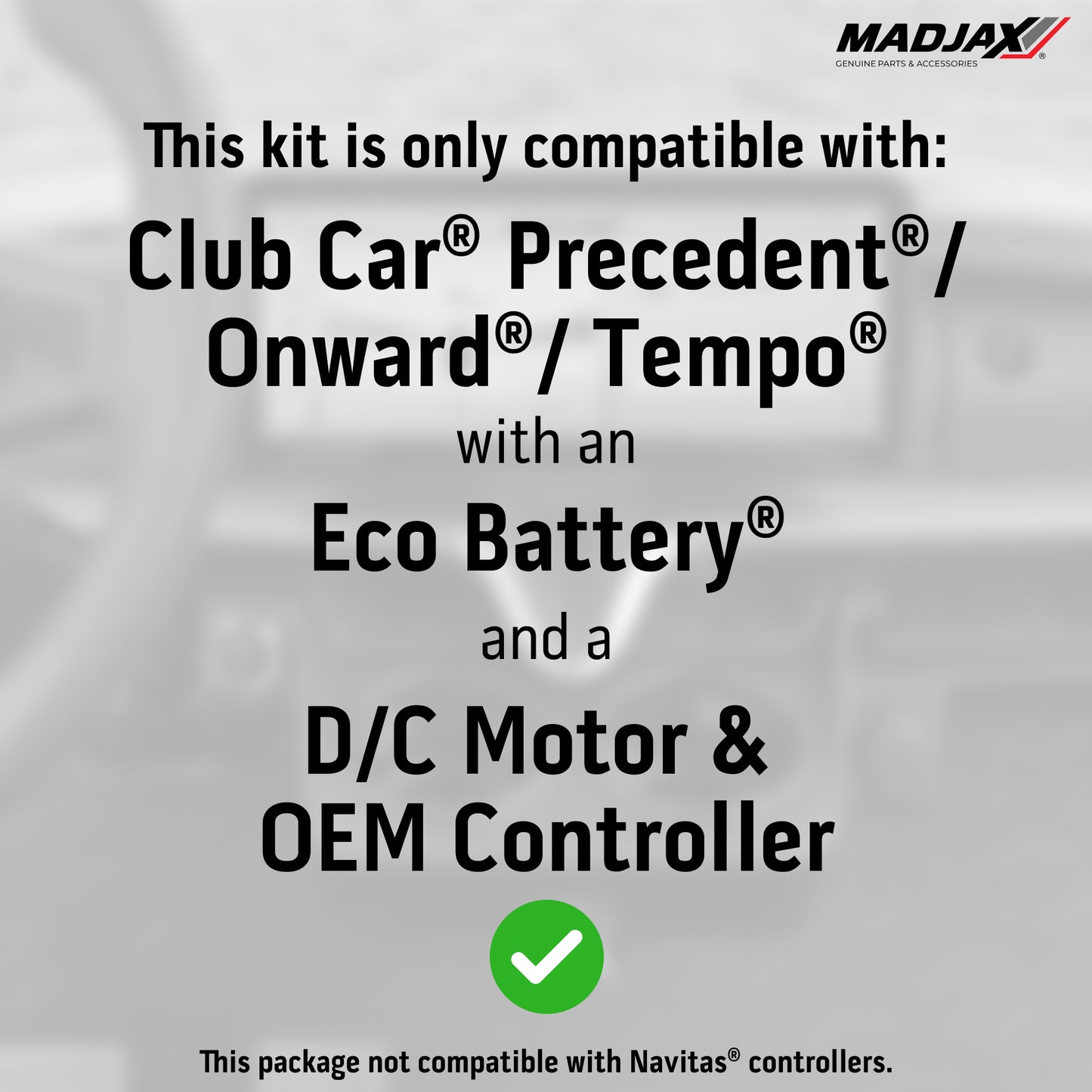 MadJax® Kinect™ Display Screen Kit for D/C motor Club Car Precedent/Tempo/Onward with Eco Battery Setup