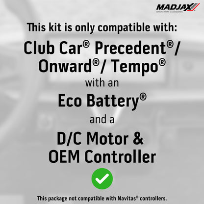 MadJax® Kinect™ Display Screen Kit for D/C motor Club Car Precedent/Tempo/Onward with Eco Battery Setup