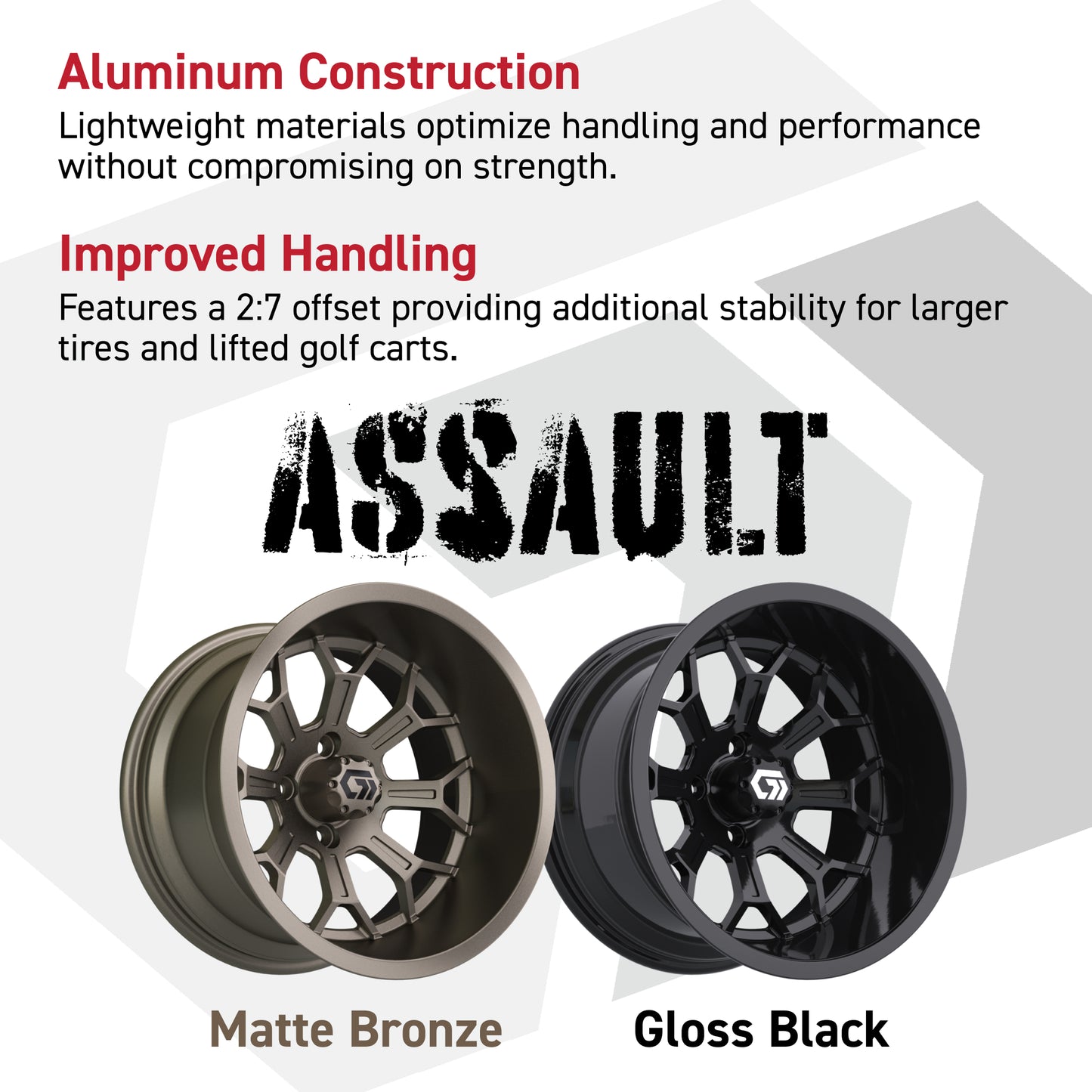 GTW® Assault Matte Bronze 14 in Wheels with 23X10-14 Predator All-Terrain Tires - Full Set