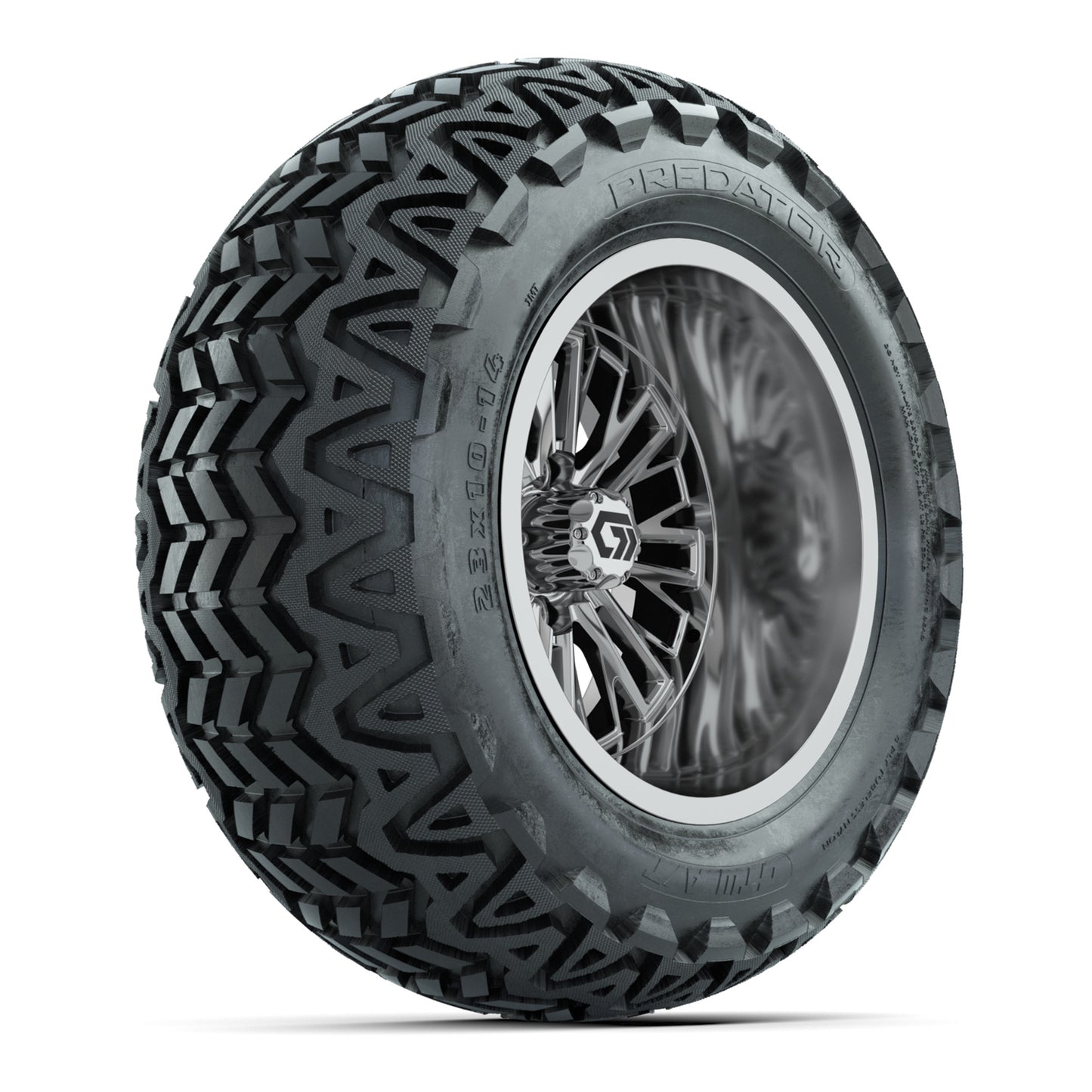 GTW® Viper Chrome 14 in Wheels with 23X10-14 Predator All-Terrain Tires - Full Set