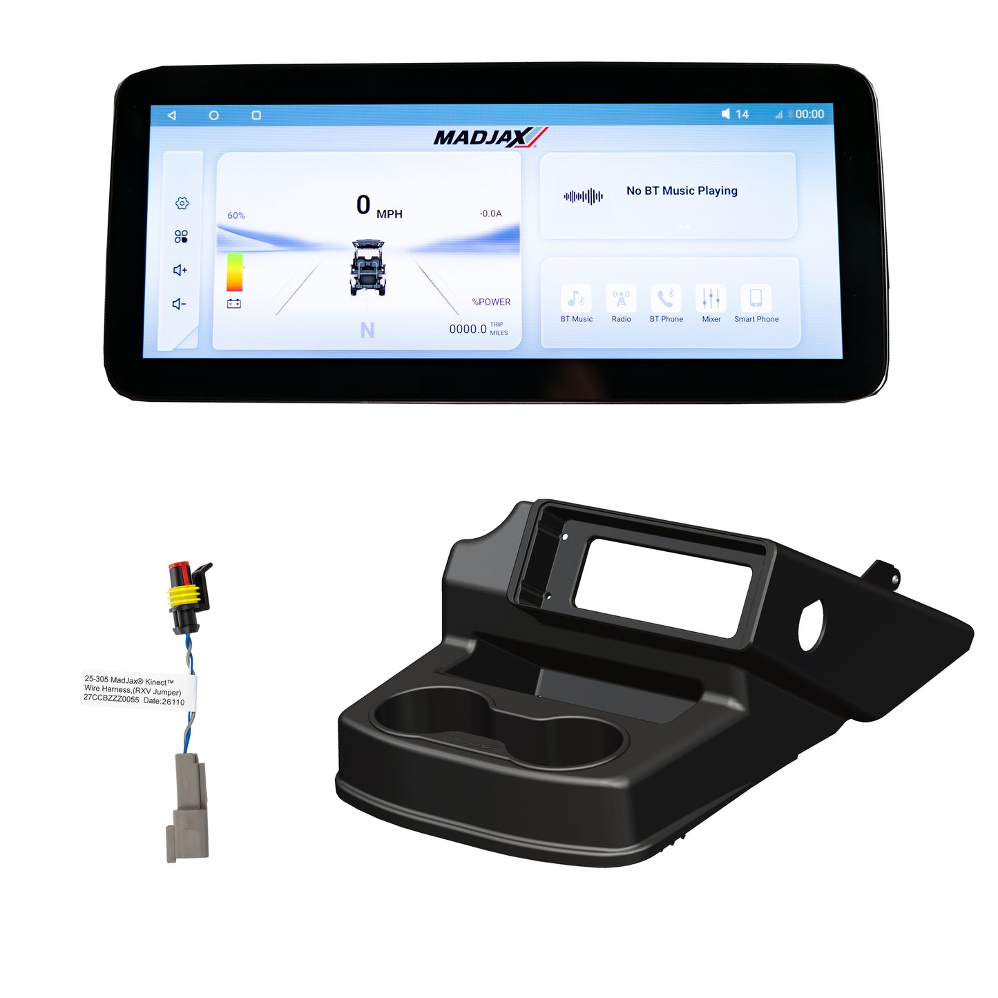 MadJax® Kinect™ Display Screen Kit for A/C motor EZGO RXV ELiTE with OEM Lithium Battery Setup