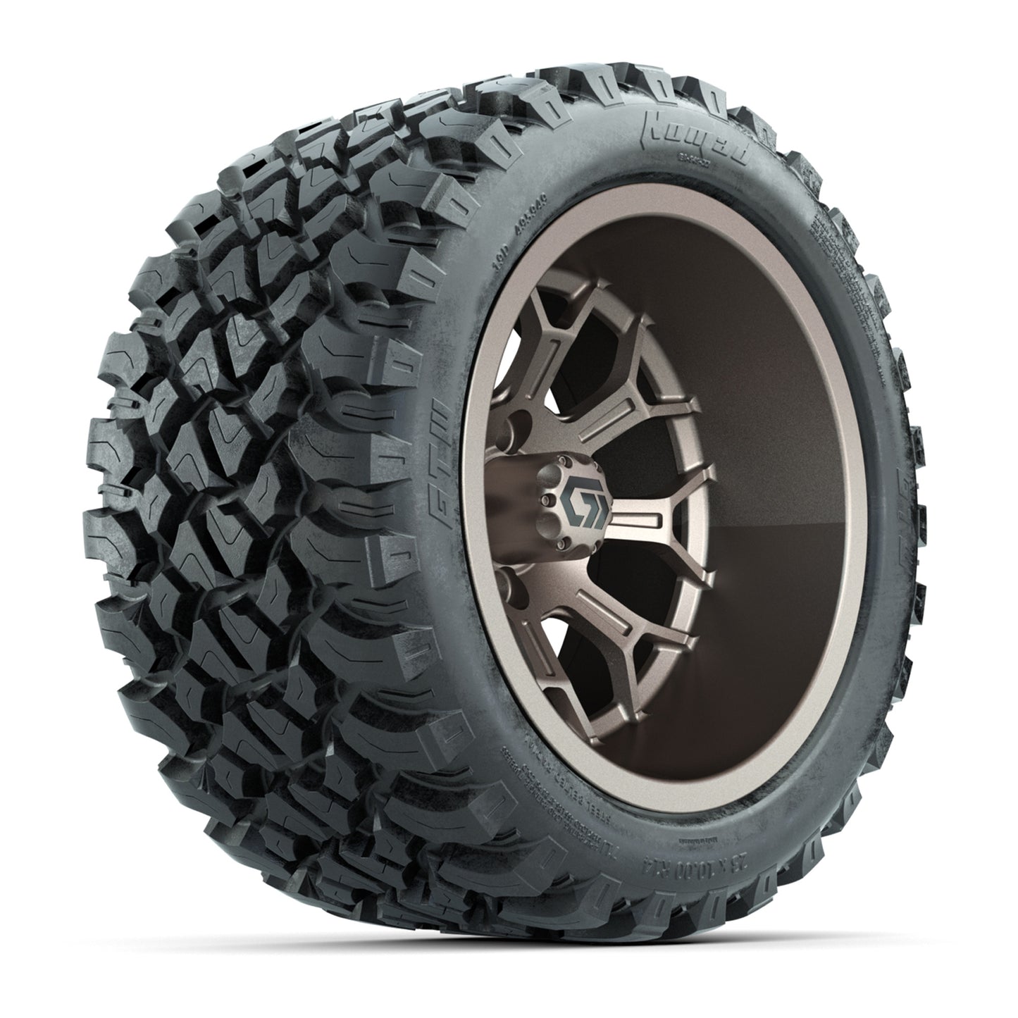 GTW® Assault Matte Bronze 14 in Wheels with 23X10-R14 Nomad Steel Belt Radial All-Terrain Tires - Full Set