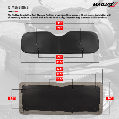 EZGO RXV MadJax® Genesis 300 Rear Seat with Standard Seat Cushions - PICK COLOR (Years 2008-2015)
