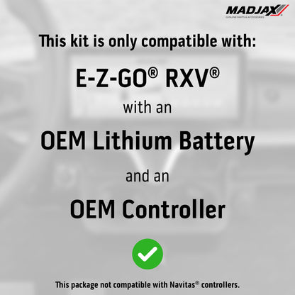 MadJax® Kinect™ Display Screen Kit for A/C motor EZGO RXV ELiTE with OEM Lithium Battery Setup